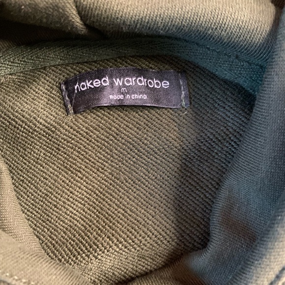 NWOT Naked Wardrobe Green Cropped Hoody Womens Small - Picture 8 of 8